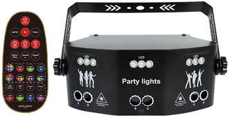 Лазерный проектор / светомузыка Party Light DMX-512 (RGB лазер, стробоскоп, LED, ультрафиолет)