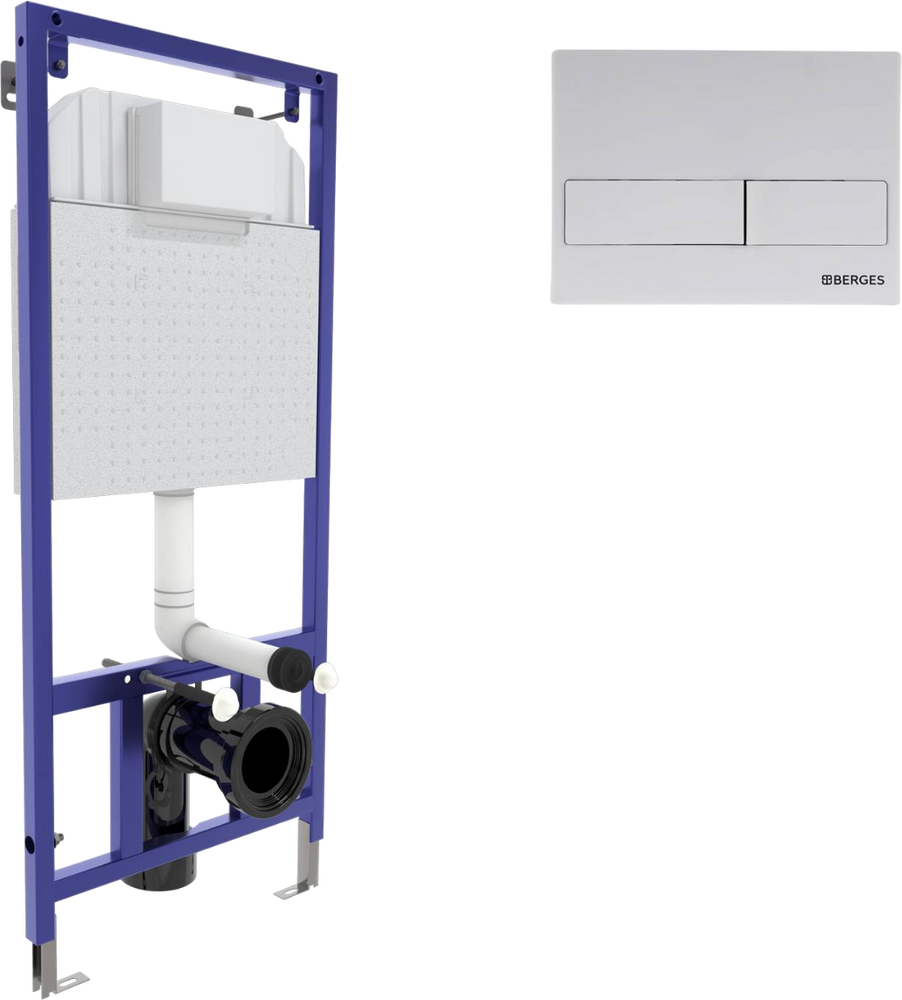 Инсталляция Berges Novum 040214 для унитаза с кнопкой смыва белый матовый