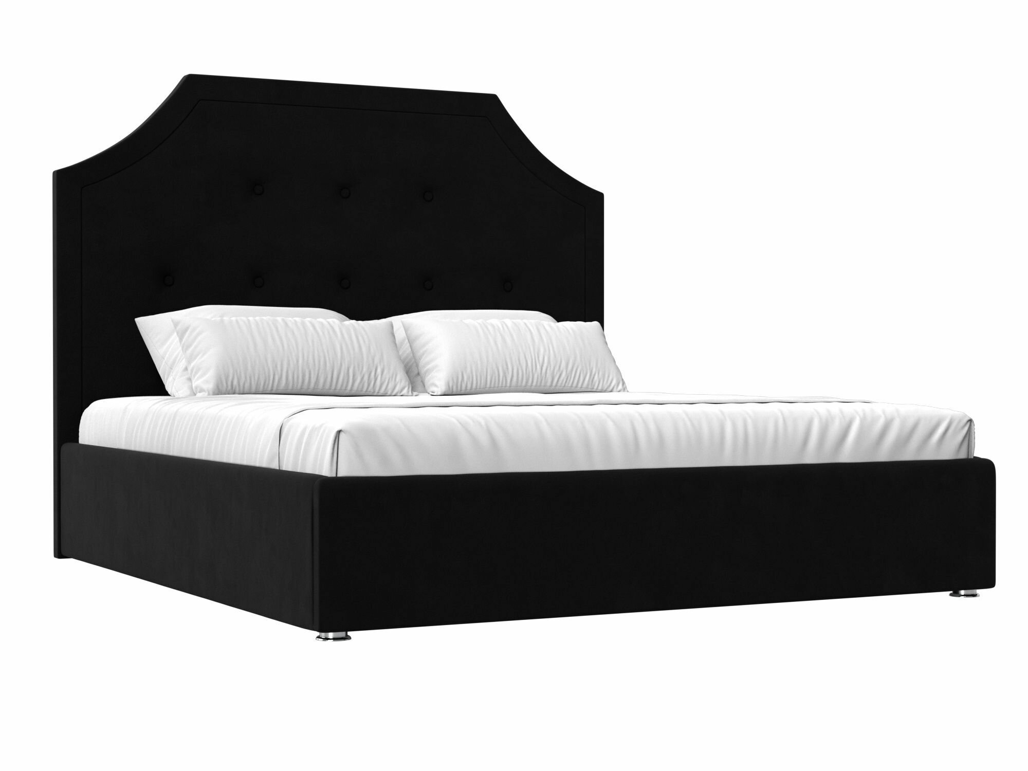 Интерьерная кровать Кантри 160, Микровельвет черный