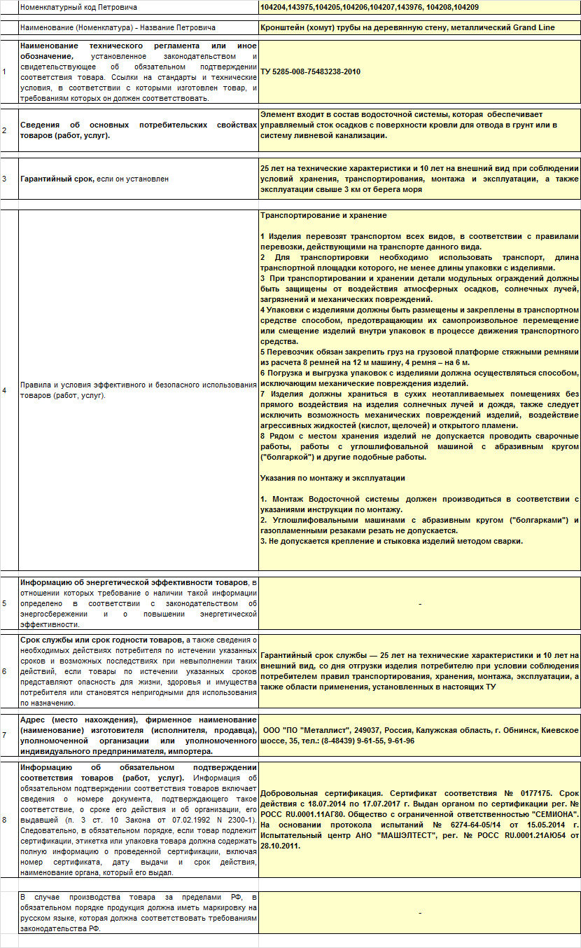 фото Кронштейн хомут труб Grand Line металлический на кирпичную стену d90 мм красное вино RAL 3005 с крепежом