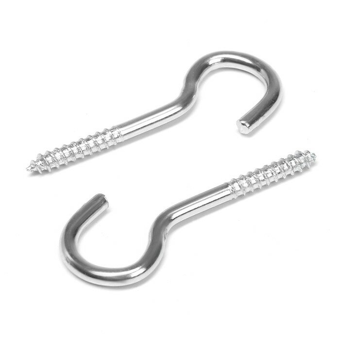 фото Шуруп-полукольцо, тундра, белый цинк, 2х30 мм, 10 шт