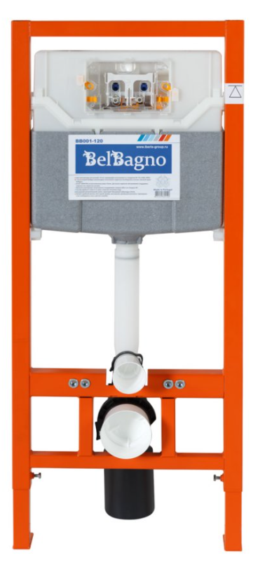 Инсталляция для унитаза BelBagno BB001-120/BB005-PR-CHROME с клавишей смыва
