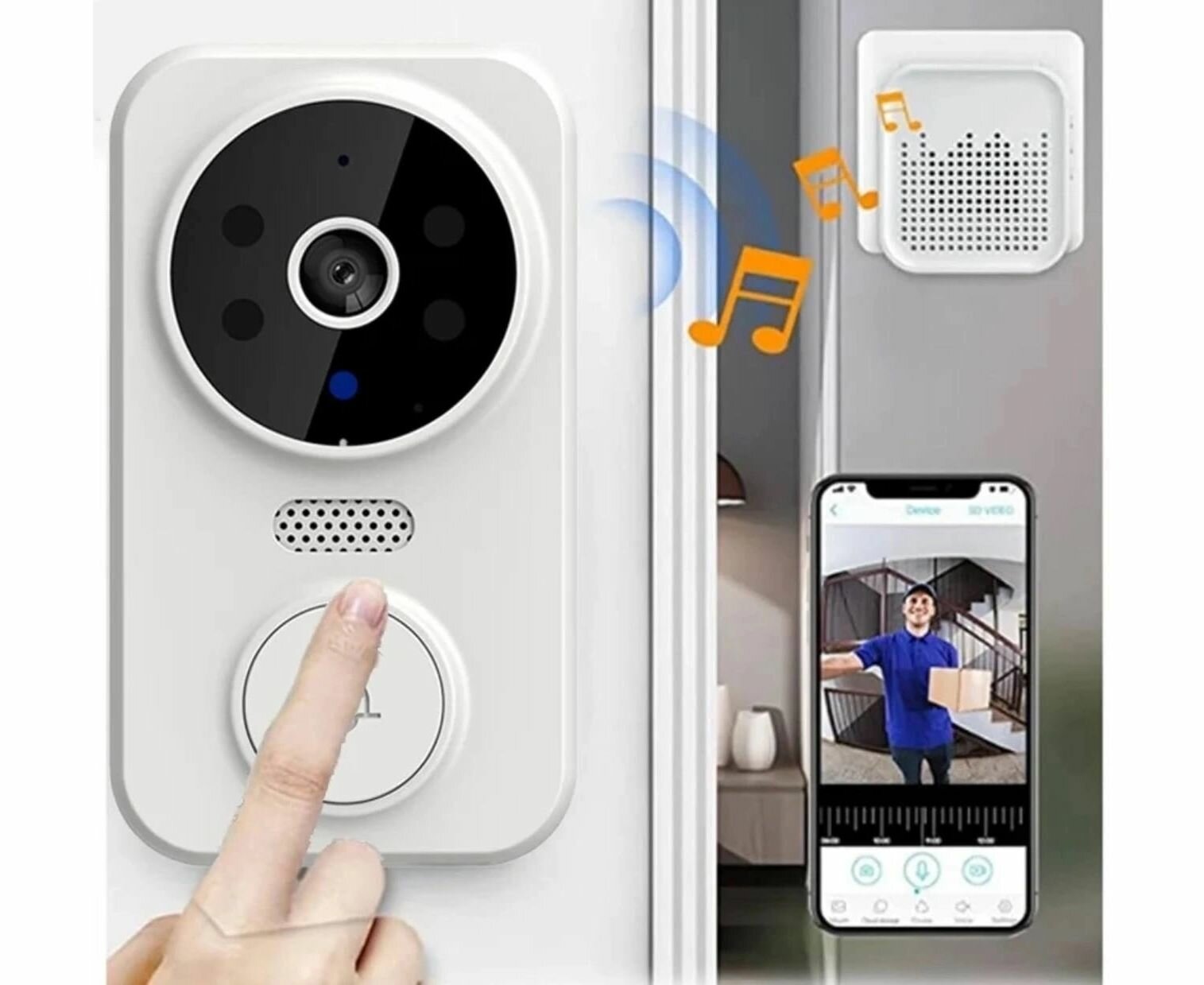 Видеозвонок Smart Video Doorbell 2 Lite MJML02-FJ (Black)