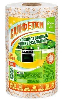 Набор из 3 штук Универсальная салфетка House Lux Color 22х23см спанлейс 45г/м2 рулон 100листов