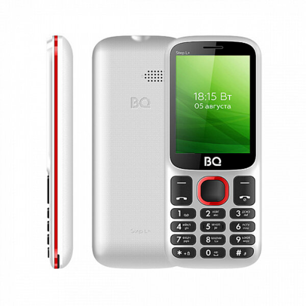 Мобильный телефон BQ 2440 Step L+ White/Red SC6531E, 1, 208MHZ, ThreadX, 32 Mb, 32 Mb, 2G GSM 850/900/1800/1900, Bluetooth V2.1+EDR Экран: 1.77 , 5:4,