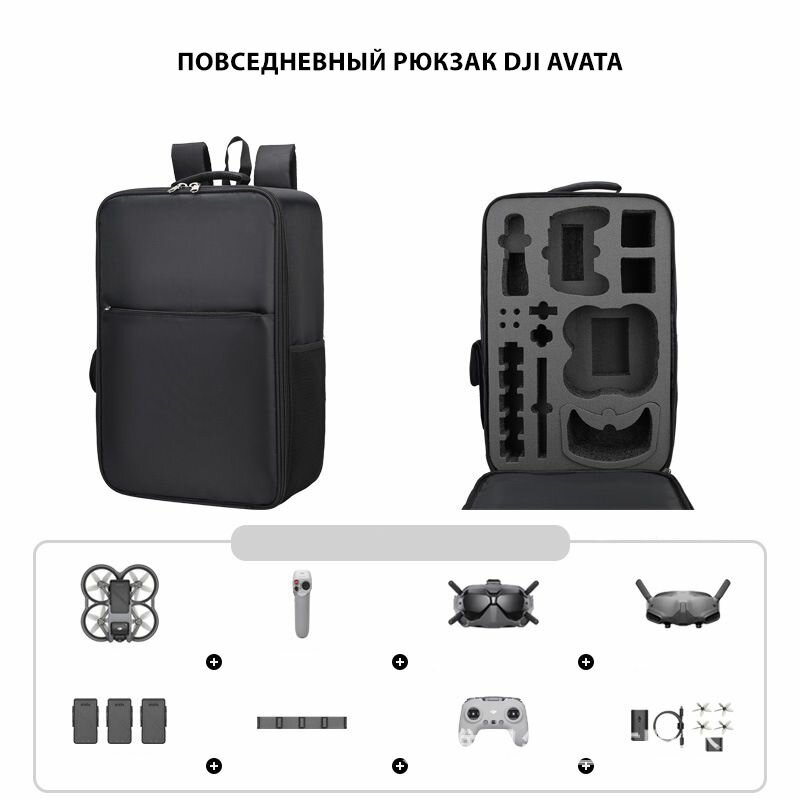 Огромный рюкзак для дрона квадрокоптера DJI Avata + 2 пульта