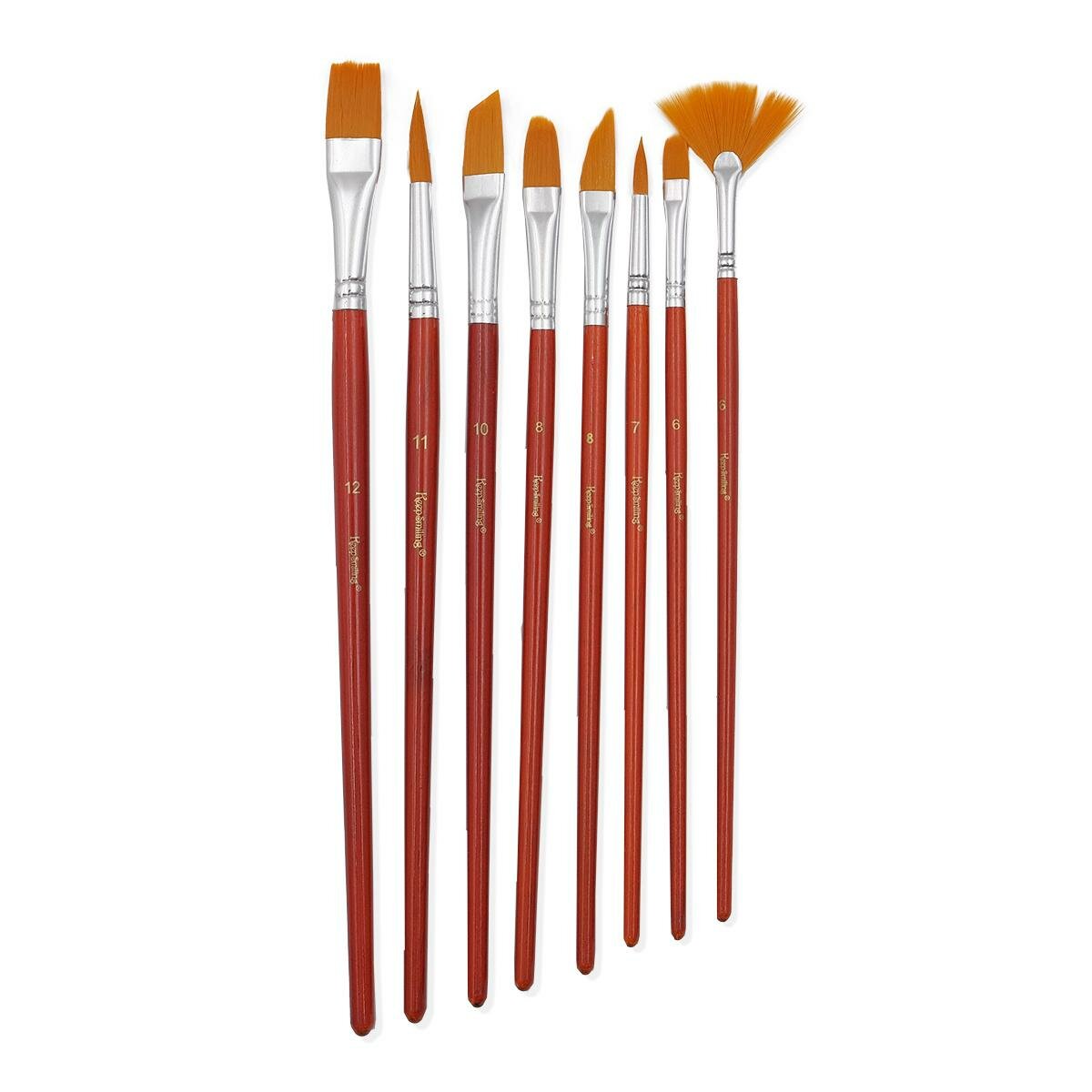 фото Кисти айрис Для рисования, №6, 7, 8х2, 10, 11, 12, синтетика, 3AS-076, 8 шт