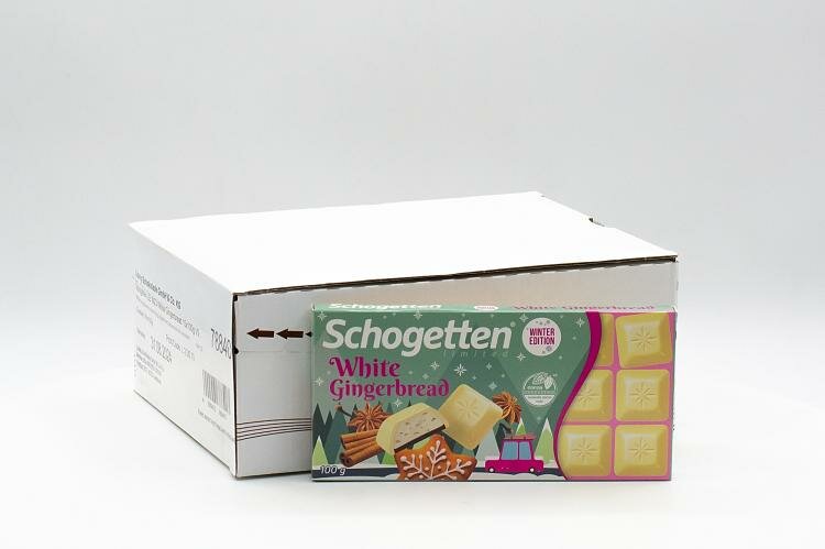 Шоколад Schogetten белый с кусочками пряника 100 гр Упаковка 15 шт