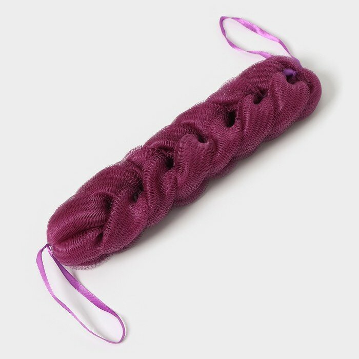 фото Мочалка косичка CUPELLIA SPA Black, 70 гр., цвет бордовый