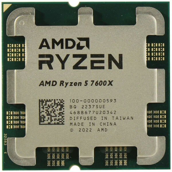 Процессор AMD RYZEN R5-7600X (Soc-AM5) (32Kбx6 + 1Мбx6 + 32Мб) 64-bit 4.7-5,3 GHz Raphael