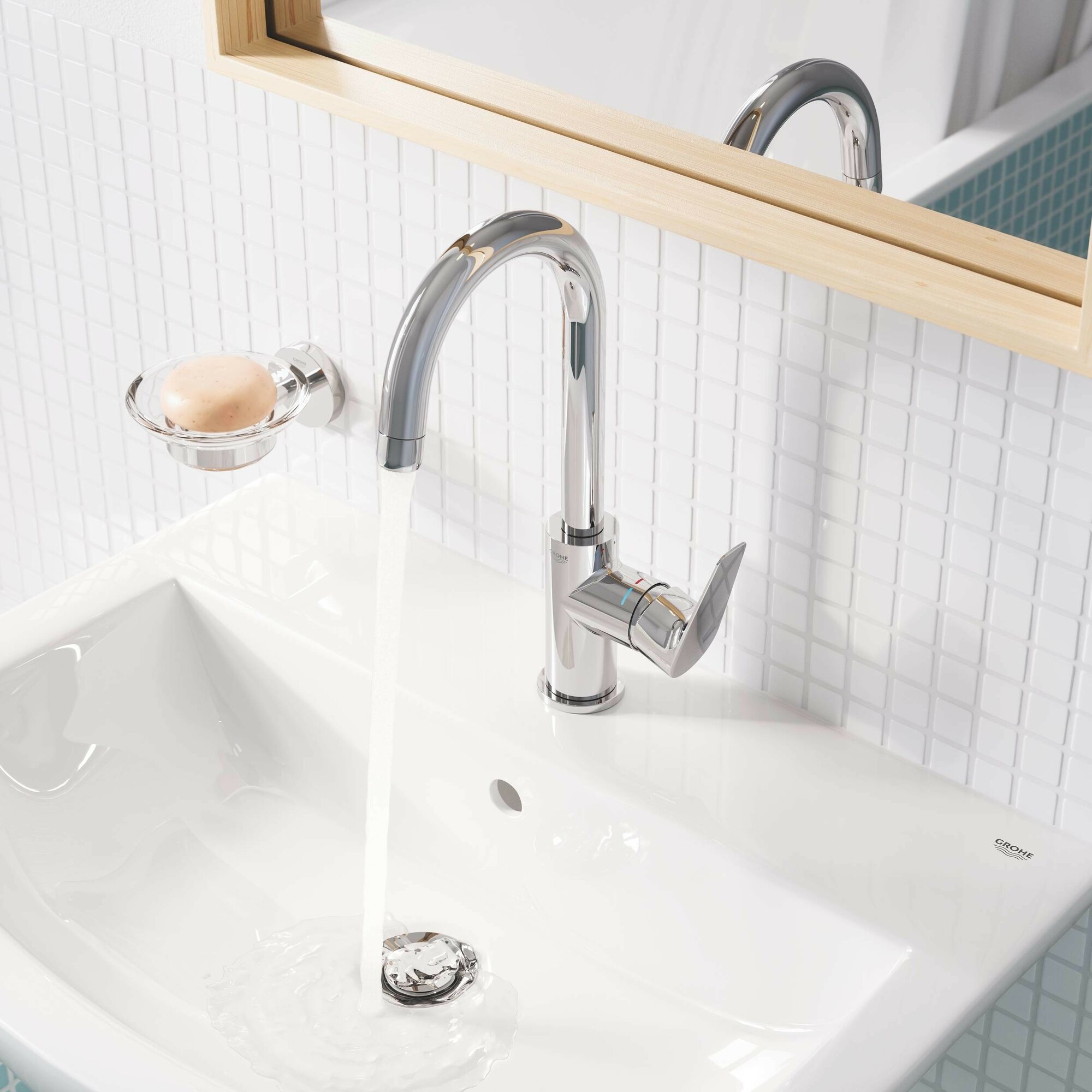 Смеситель для кухни (мойки) Grohe BauEdge 23760001 серебристый