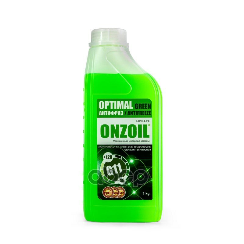 Onzoil Optimal G11 Green 0,9L/1Kg Антифриз Зеленый ONZOIL арт. 210247