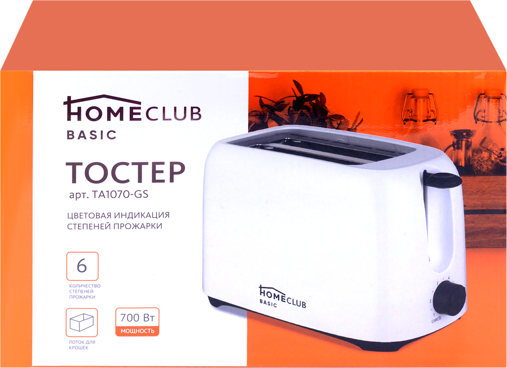 Тостер HOMECLUB TA01116-GS/TA1070-GS