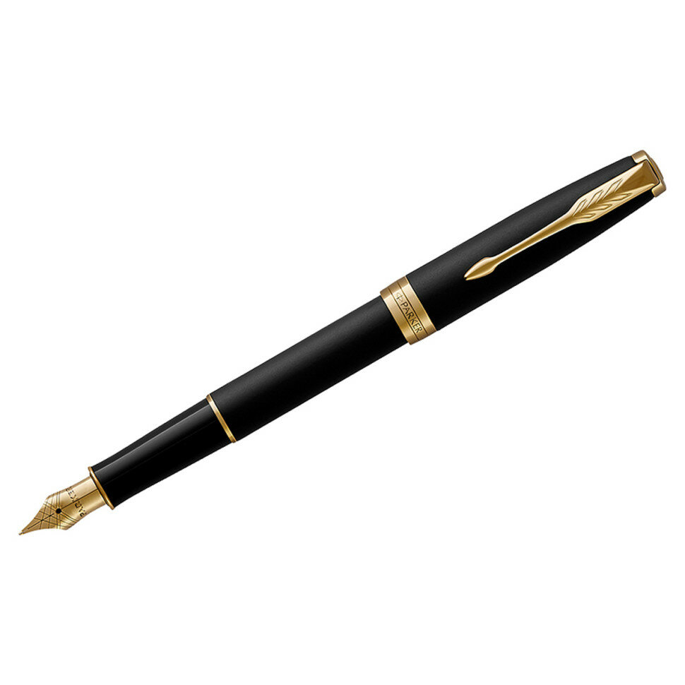 Ручка перьевая Parker "Sonnet Matte Black GT" 0,8мм, подарочная упаковка, 240054