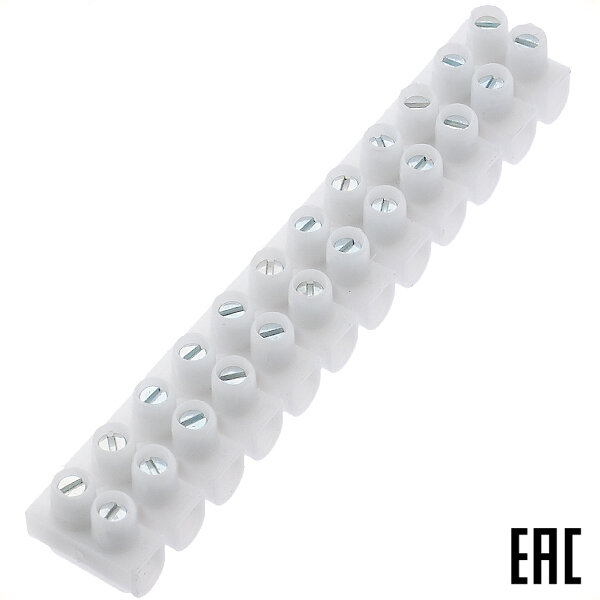 фото Блок Legrand Nylbloc 034221 клеммный полипропилен 12 пар винтовых клемм 2,5кв.мм белый (2 шт. в комплекте)