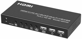 4-портовый HDMI USB KVM-видеоразветвитель с ИК-пультом дистанционного управления, мультивьювер-видеостена
