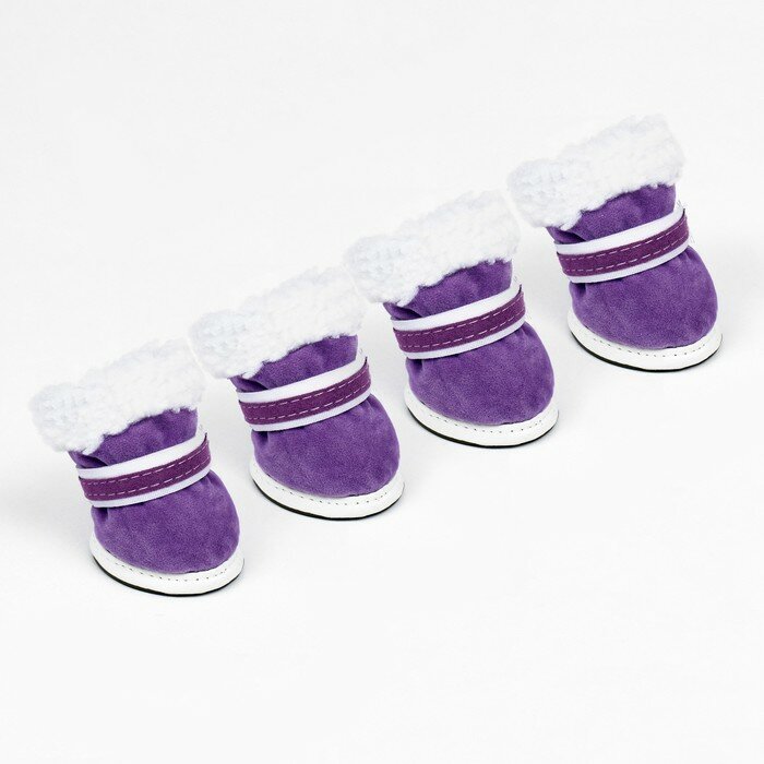 Ботинки "На прогулку", набор 4 шт, 4 размер, фиолетовые 9798504 - фотография № 1