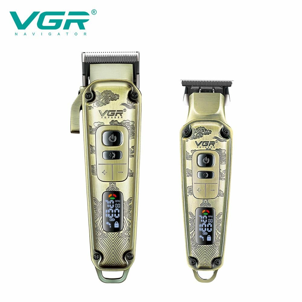 Машинка для стрижки волос VGR V-643 золотистая - фотография № 3