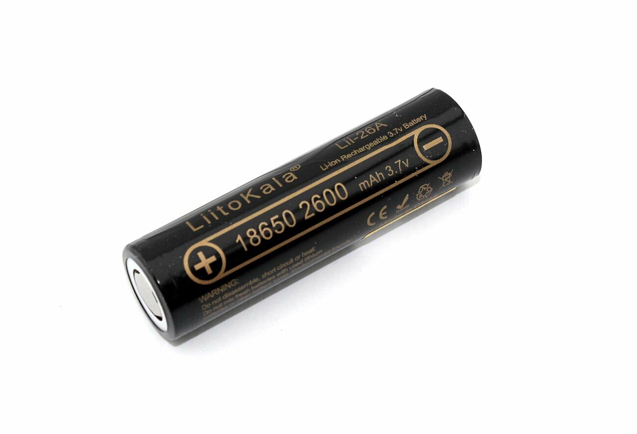 Аккумулятор типа 18650 Li-Ion LiitoKala Lii-26A 2600mAh, 3.7V