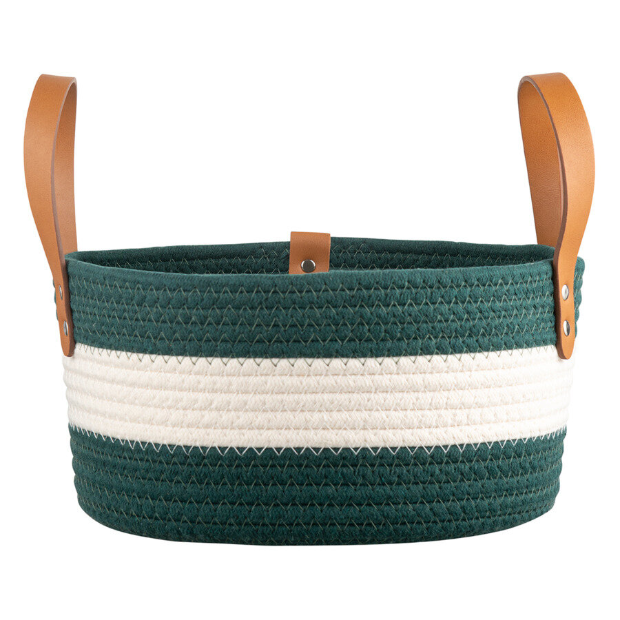 фото Корзина для хранения Bergenson Bjorn Helly 27х14 см, бежево-зеленая