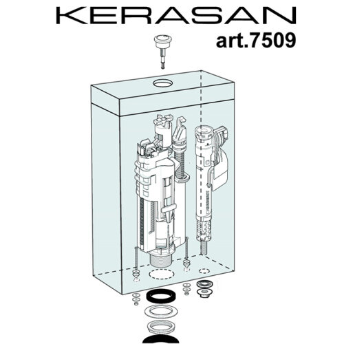 Механизм смыва KERASAN 750993 Бронзовый