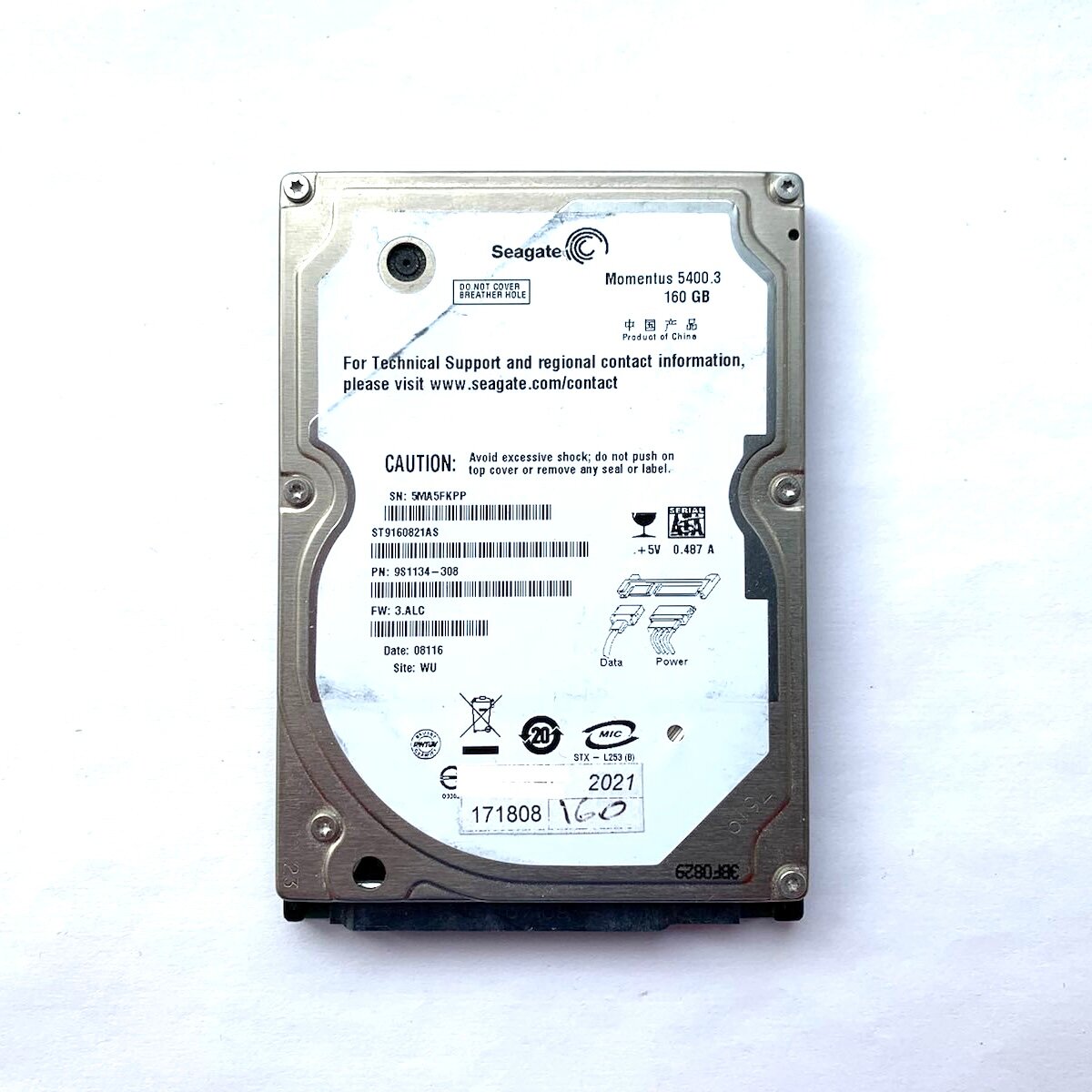 Жесткий диск HDD SATA 2.5" 160 gb Seagate