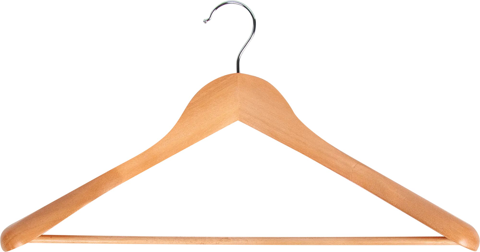 фото Плечики широкие Spaceo 45x23.5x5.8 см дерево/сталь цвет натуральное дерево