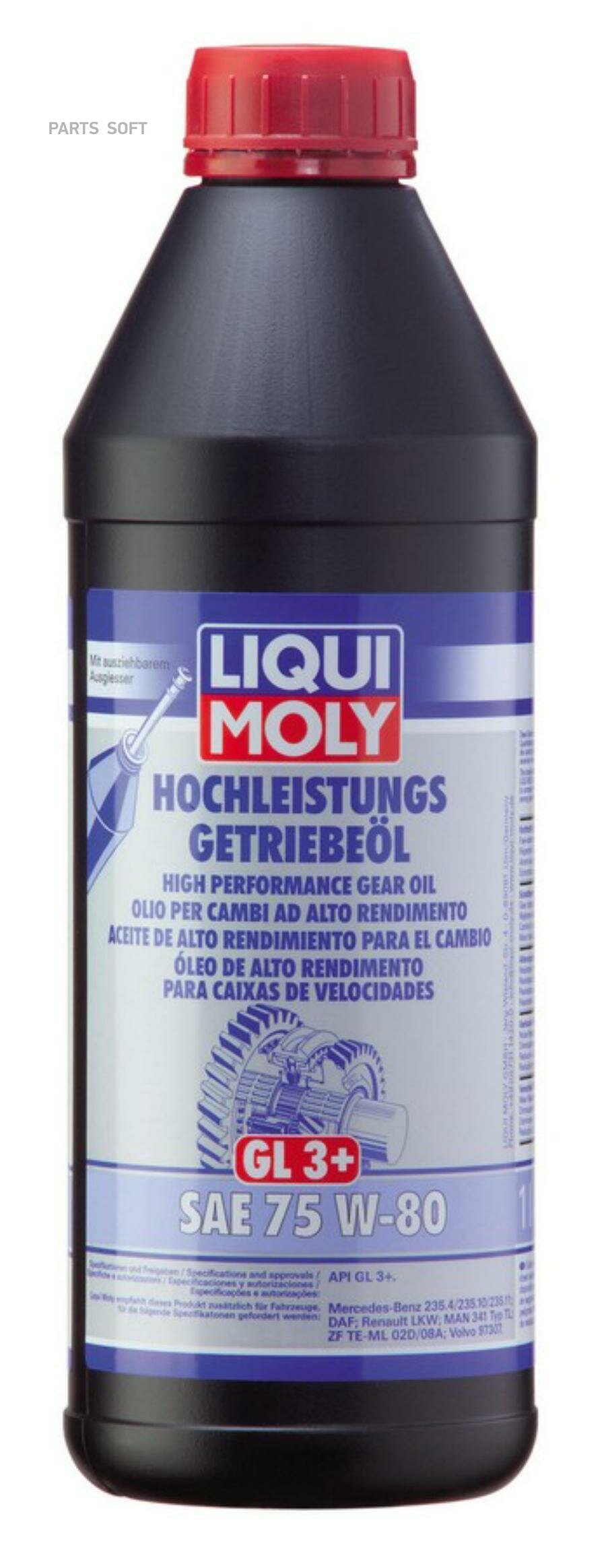 Liquimoly 75W80 Hochleistungs-Getriebeoil (1L)_Масло Трансмис! Синт Api Gl-3/Gl-4 Mb 235.4/235.10 Liqui moly арт. 4427