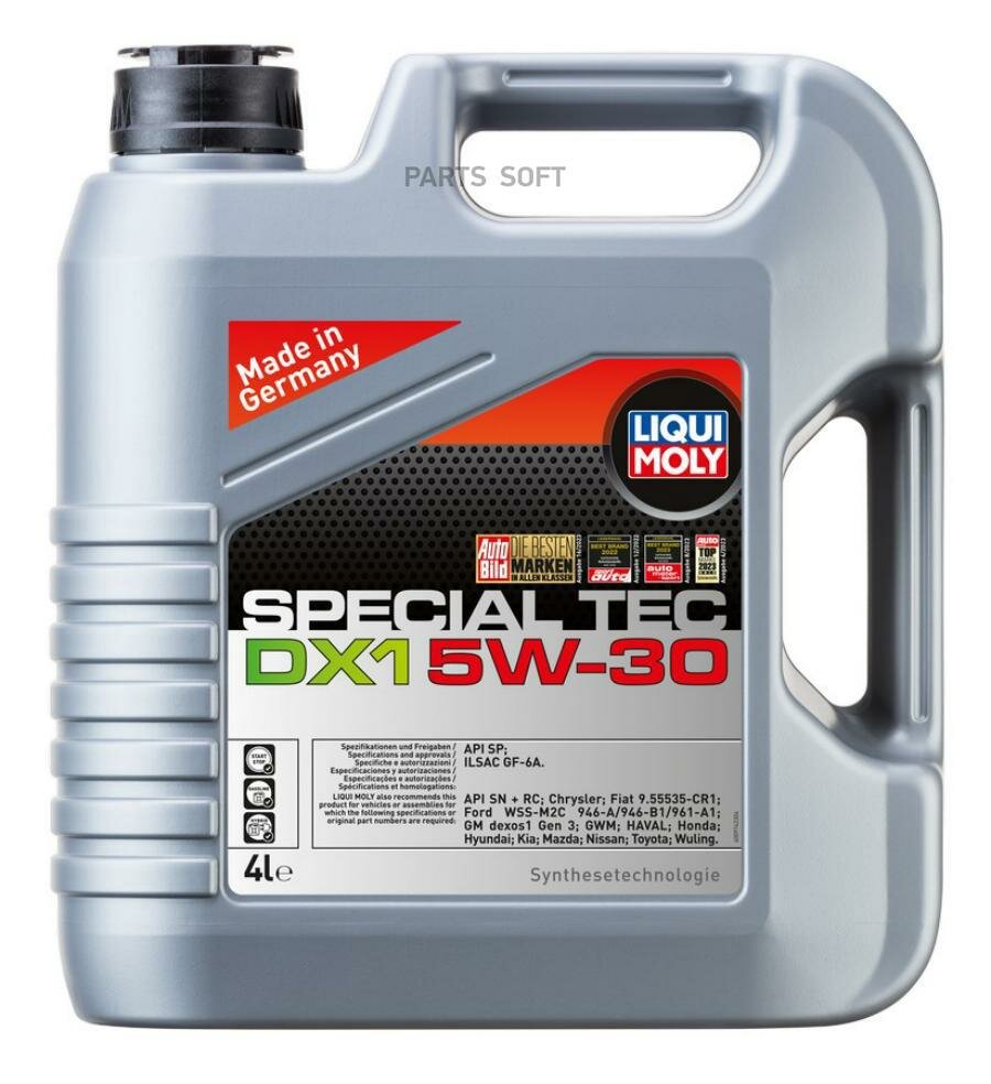LIQUI MOLY 20968 LiquiMoly 5W30 Special Tec DX1 (4L)_масло моторное !синт.\ API SN/RC, ILSAC GF-5, Ford WSS-M2C 946-A