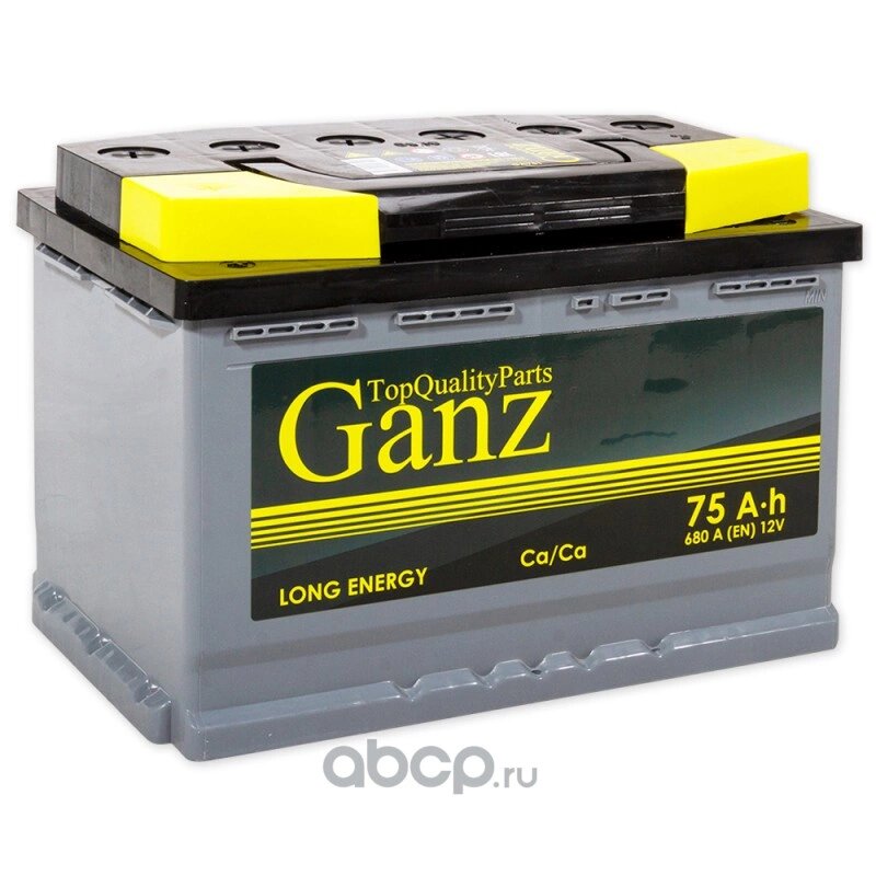 Аккумулятор GANZ 75 А/ч прямая L+ 278x175x190 EN680 А GA751