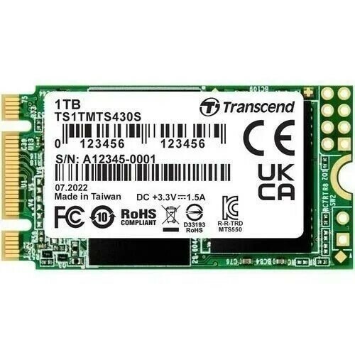 SSD накопитель Transcend 1ТБ M.2 (TS1TMTS430S)