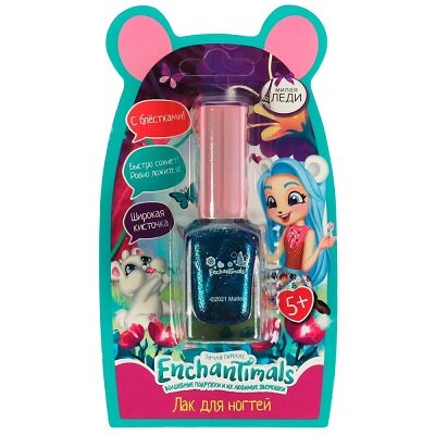 фото Лак для ногтей Энчантималс с блёстками, синий