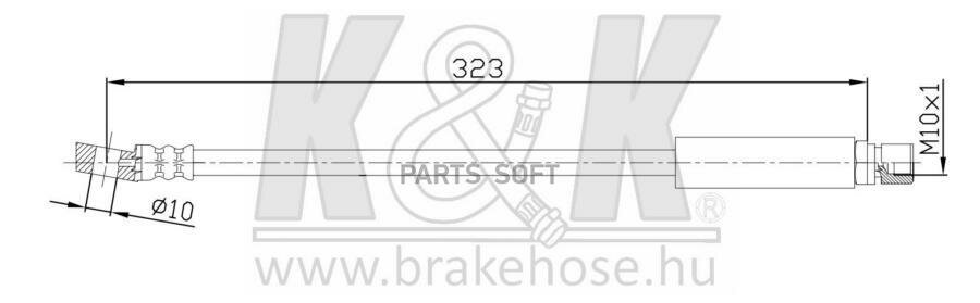 K&K FT2812 Шланг тормозной задн OPEL: ASCONA/VECTRA 81-88