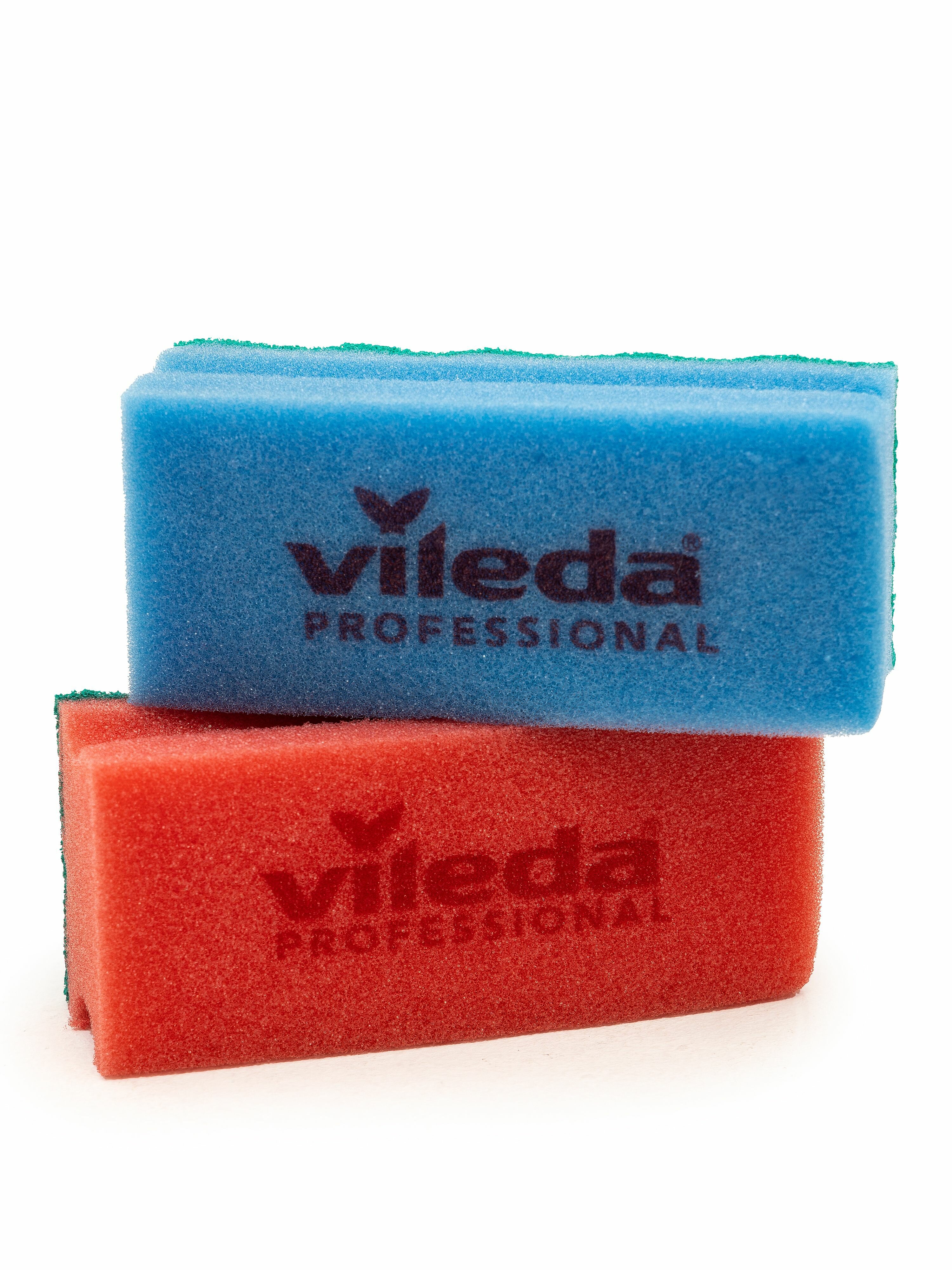 Губка для посуды Vileda Professional Пур Актив, красный/синий, 2 шт.