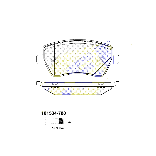 ICER 181534-700 (181534700 / 4106000Q0K / 410601817R) колодки торм.дисковые перед. Micra (Микра) (03-) logan (04-) largus