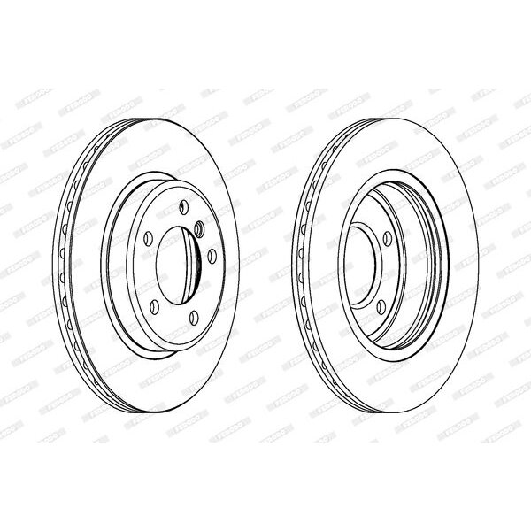 Диск тормозной передний вентилируемый для автомобиля BMW FERODO DDF1066C (2 шт.)