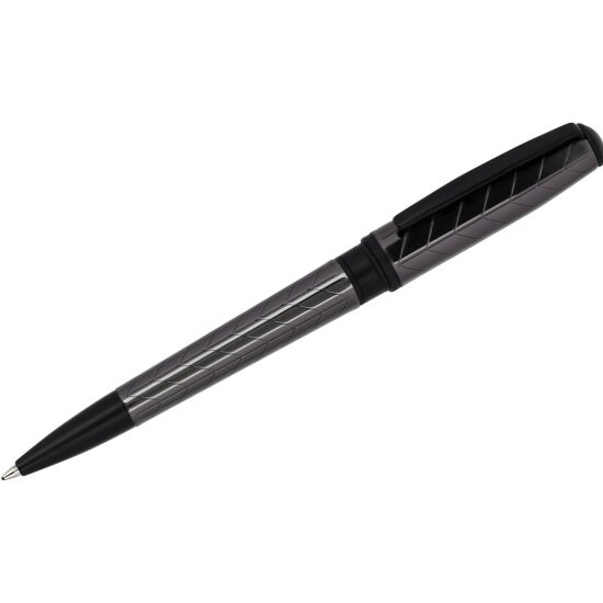 Ручка шариковая Delucci "Marte" синяя, 1,0мм, корпус титан/черный, поворотн, подарочная упаковка