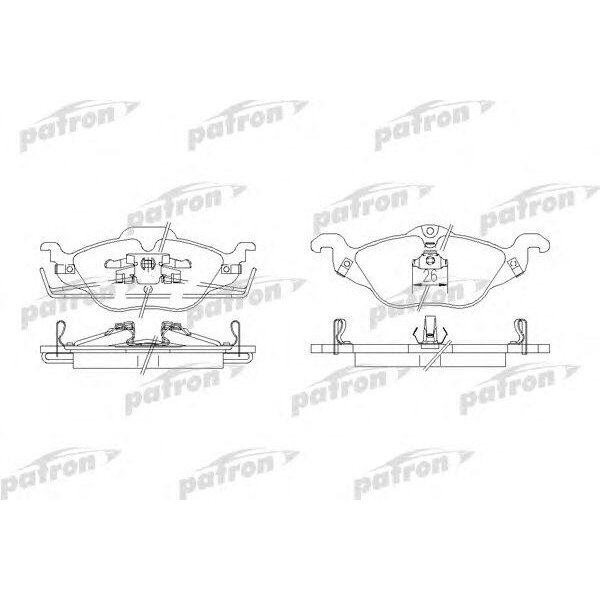 Колодки тормозные дисковые комплект Chevrolet Opel Vauxhall, PATRON PBP1293 (1 шт.)