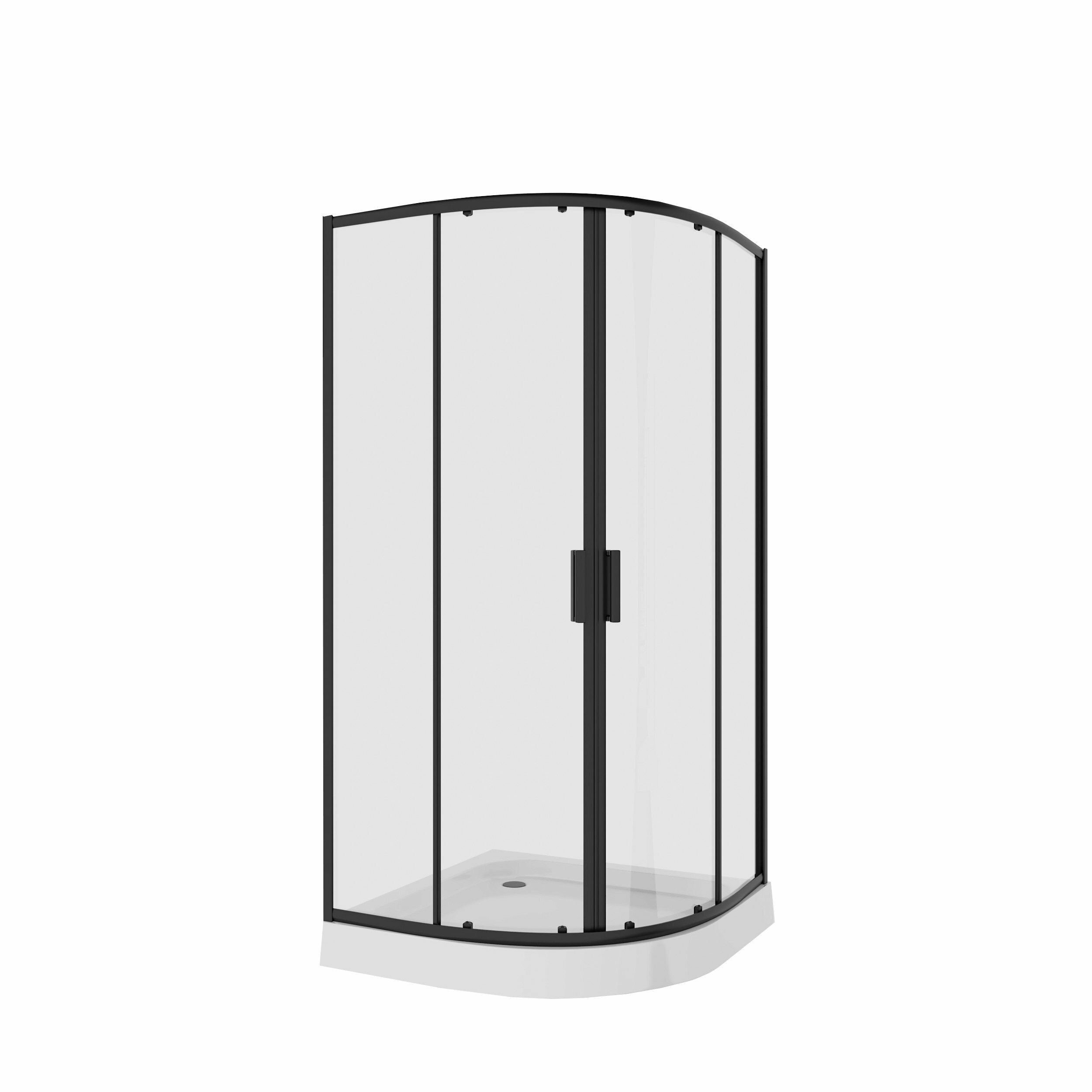 фото Душевой уголок Niagara NG-6806-08 BLACK (90x90x190) полукруг двери раздвижные