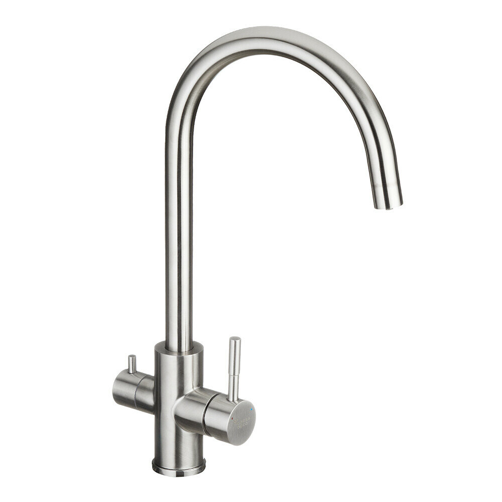 фото Смеситель для кухни Corsa Deco Pride Steel сталь с высоким изливом с подключением к фильтру (966379)
