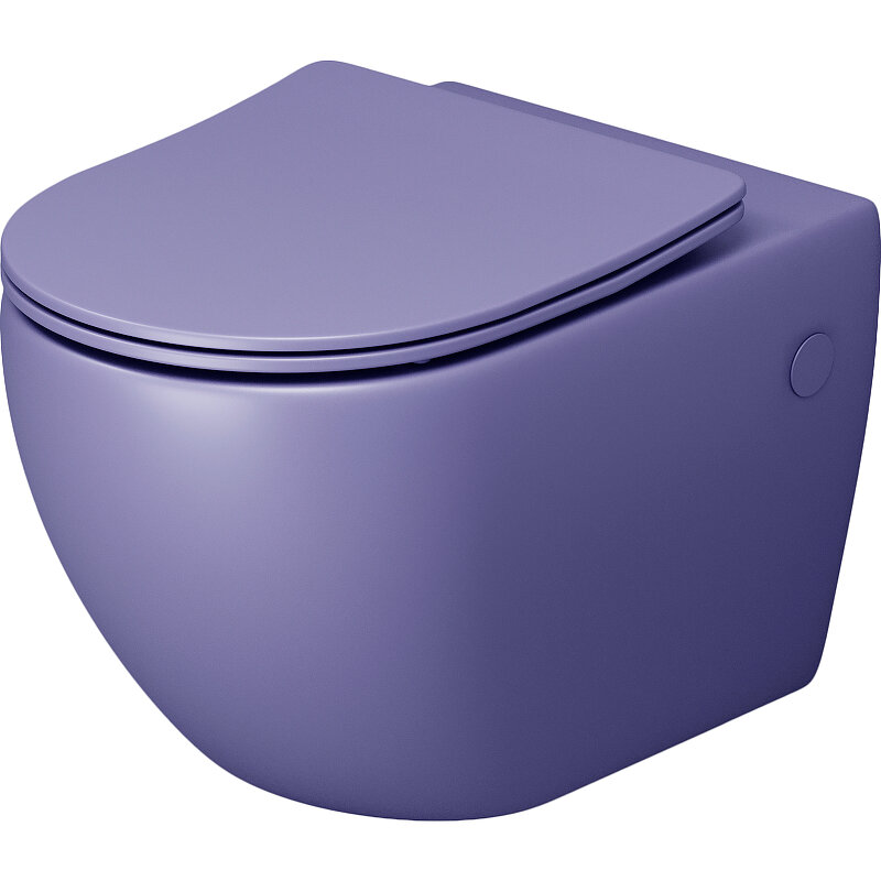 Унитаз подвесной Grossman Color GR-4411LIMS безободковый с микролифтом фиолетовый матовый