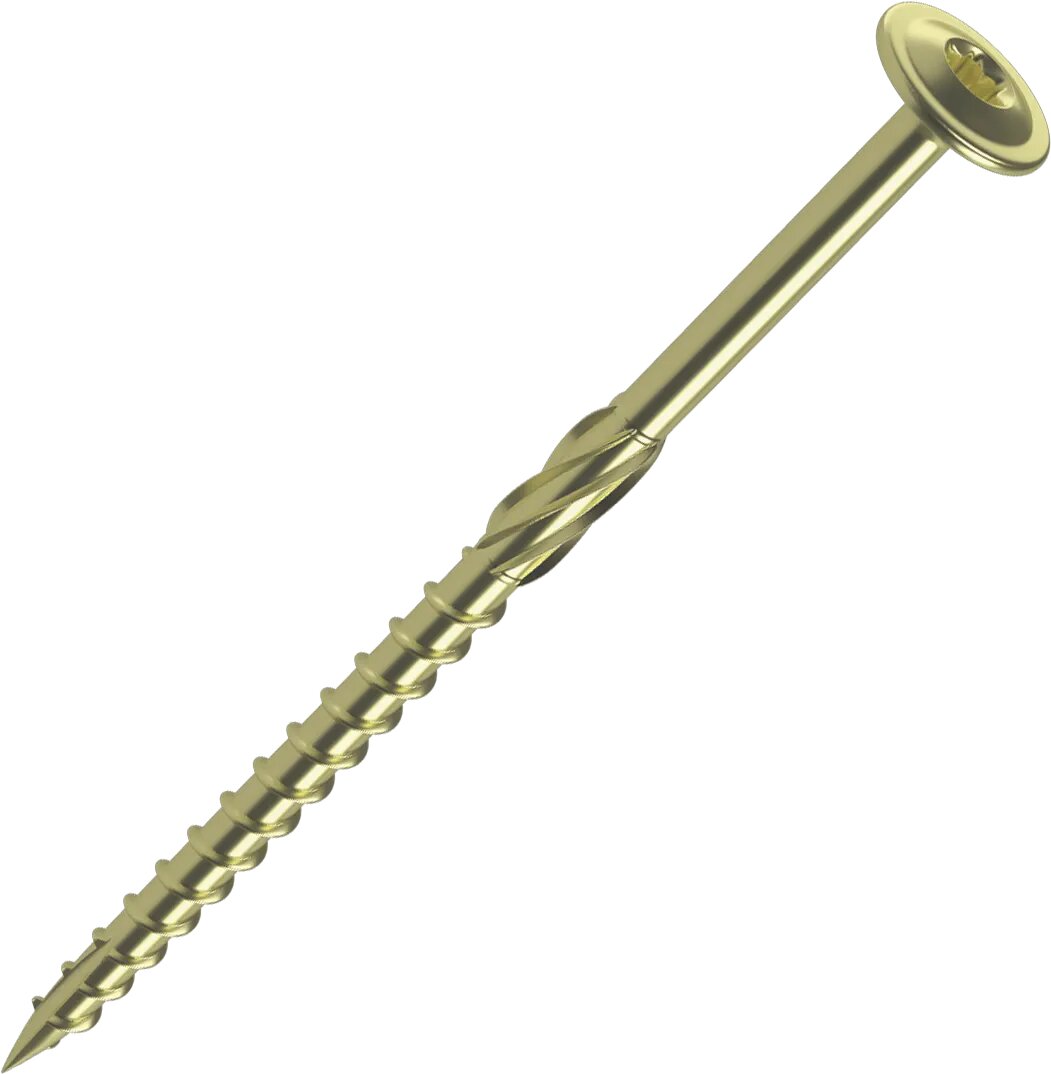 фото Саморез с пресс-шайбой для деревянного домостроения STANDERS конструкционный с острым наконечником, 8x200