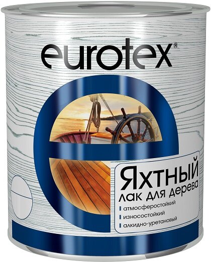 Лак Яхтный Eurotex 2л Алкидно-Уретановый Полуматовый для Внутренних и Наружных Работ / Евротекс.