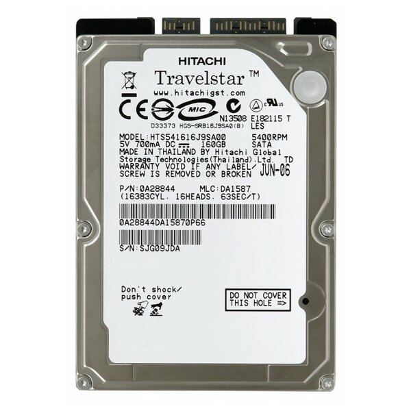 Жесткий диск 2.5" HDD SATA 160Gb Hitachi