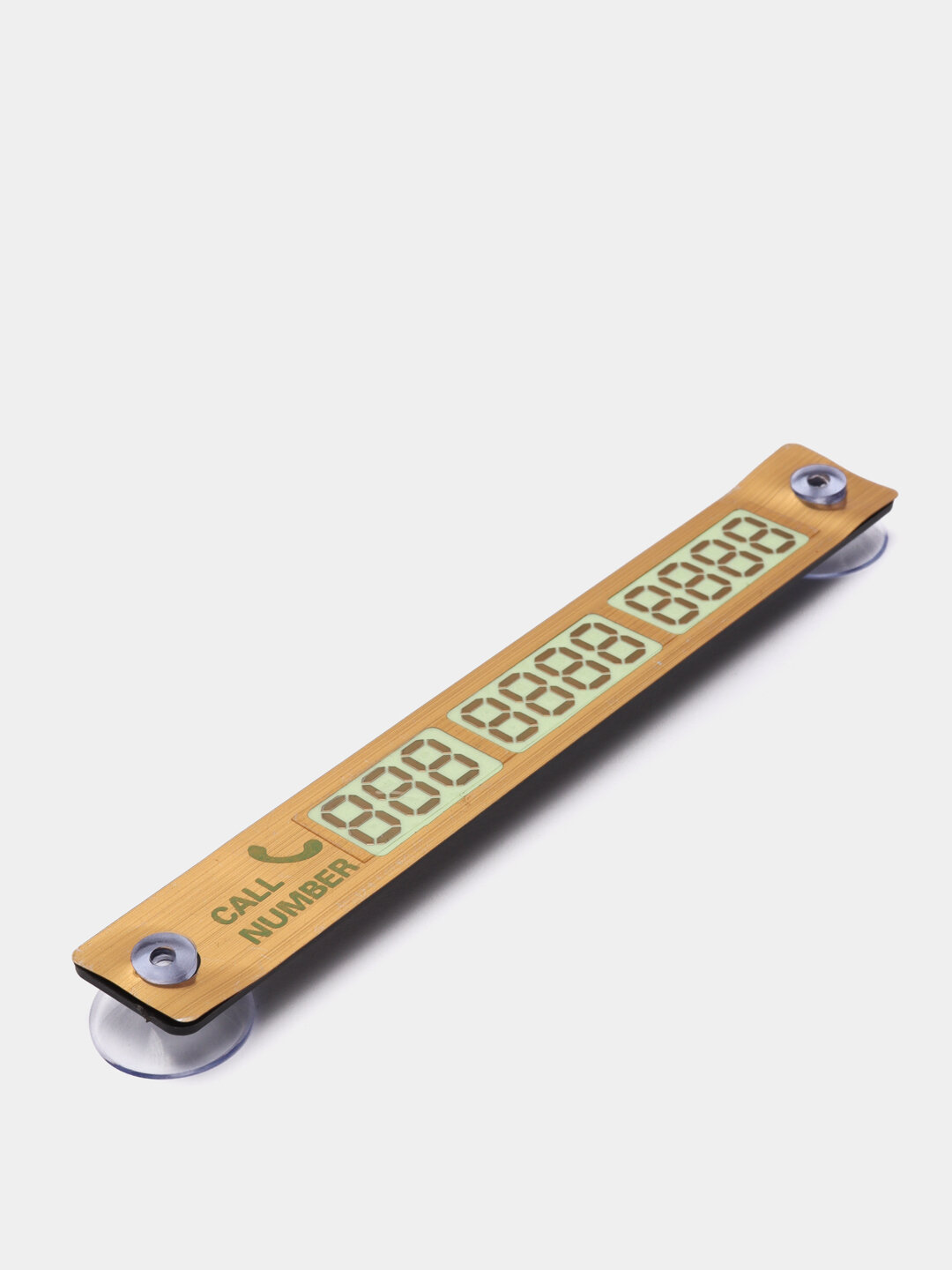 Номерок телефона на лобовое стекло с присосками ( автовизитка, визитка, номер ) Цвет Золотой
