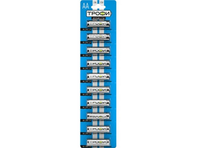 Батарейка трофи AA (LR06) Alkaline (10BL) Strip блистер 10шт отрывной (цена за 1шт) C0034054