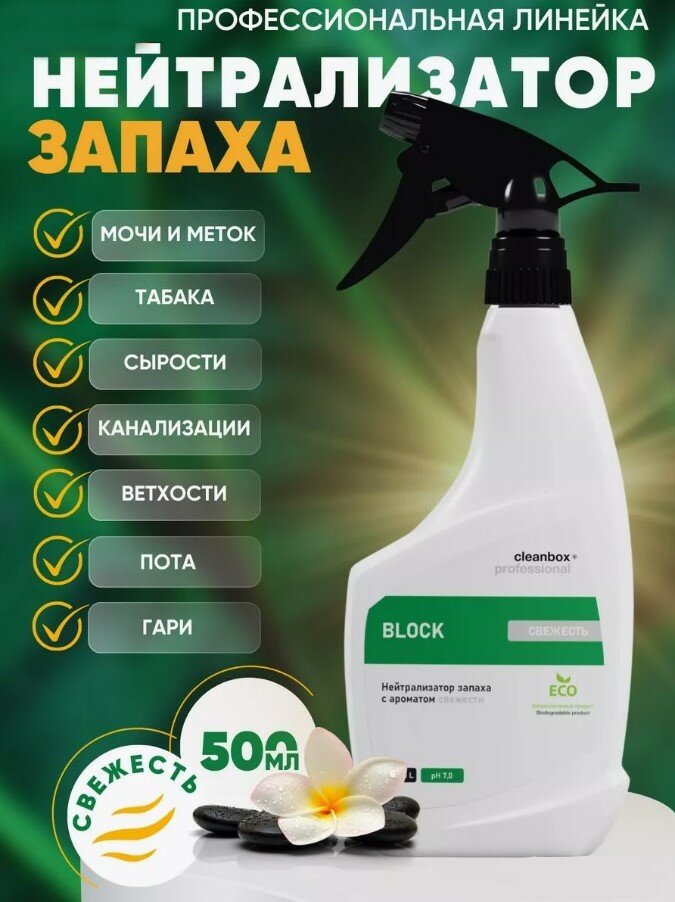 Нейтрализатор запаха с ароматом свежести CleanBox BLOCK ECO (05л) триггер