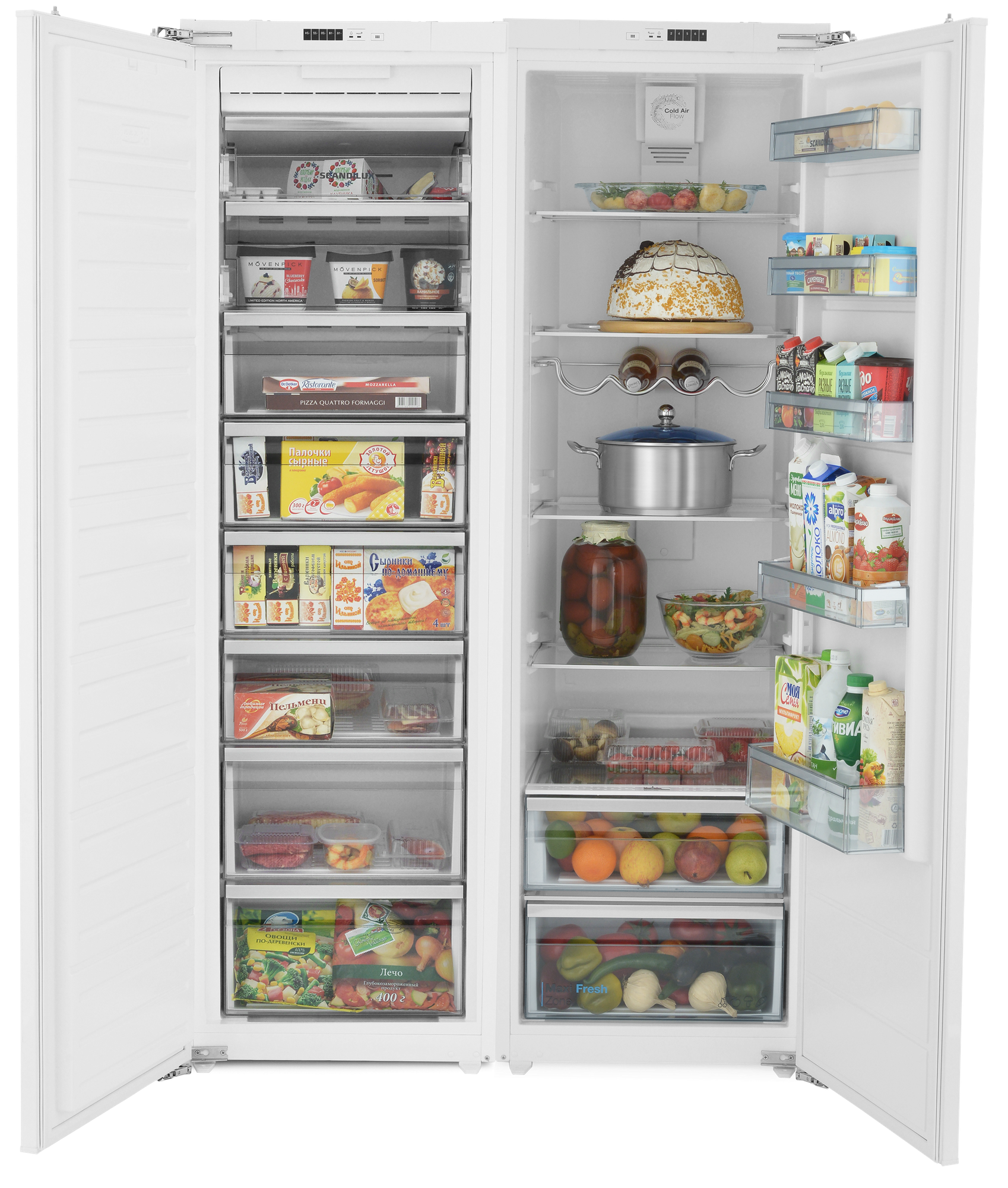 Встраиваемый холодильник SCANDILUX SBSBI 524 EZ, белый