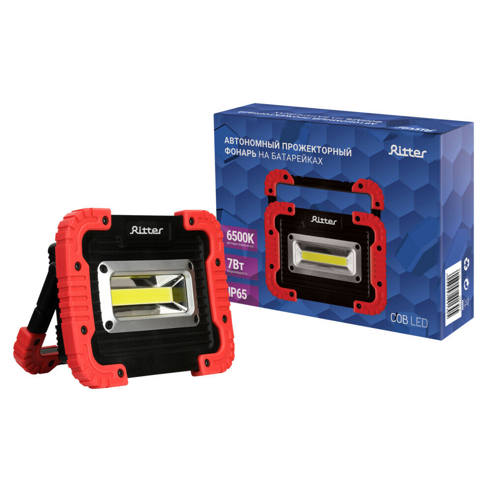 фото Фонарь прожектор Ritter (29130 5) светодиодный 1 LED 7 Вт на батарейках AA пластик