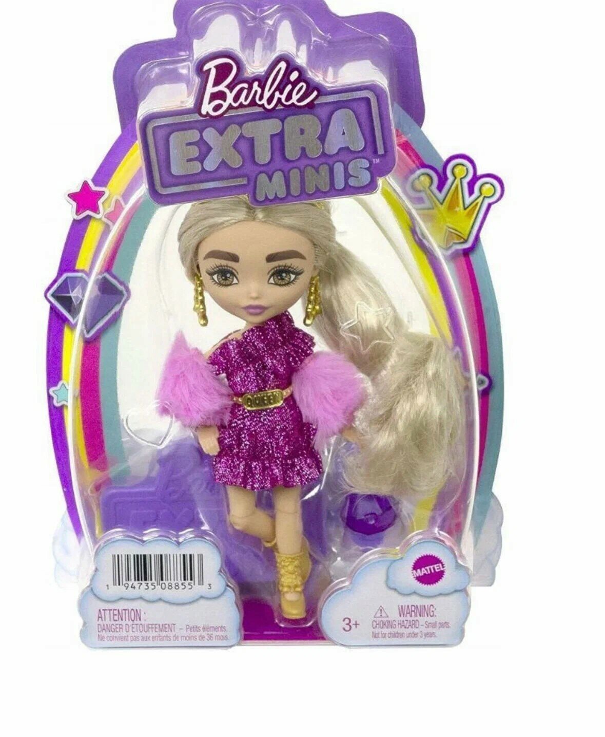 Кукла барби экстра мини с короной / Barbie Extra minis
